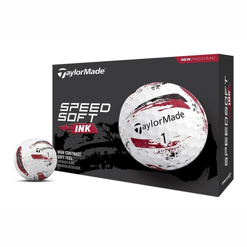 TaylorMade SpeedSoft Ink piłki golfowe, czerwone