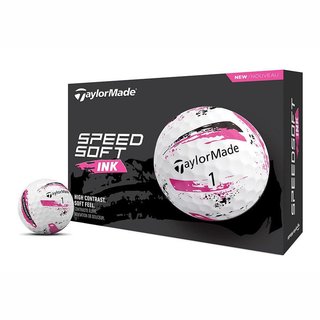 TaylorMade SpeedSoft Ink piłki golfowe, biało/różowe