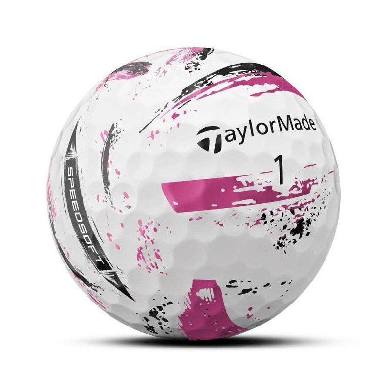 TaylorMade SpeedSoft Ink piłki golfowe, biało/różowe