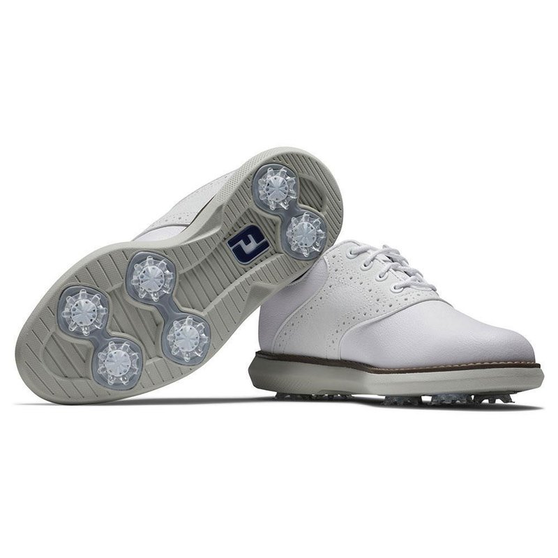 FootJoy Traditions juniorskie buty golfowe, biało/szare