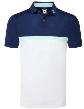 FootJoy Flag Banner Print Lisle męskie polo, białe