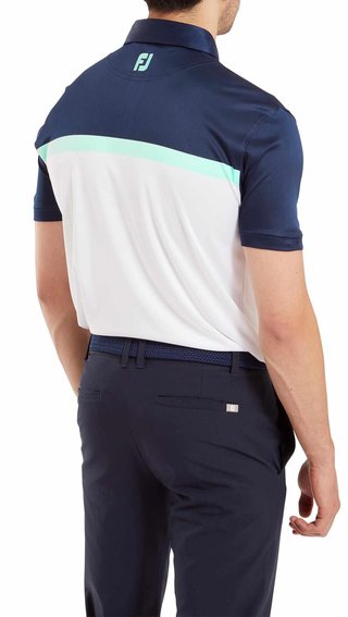 FootJoy Flag Banner Print Lisle męskie polo, białe