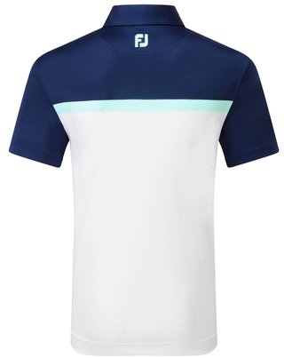FootJoy Flag Banner Print Lisle męskie polo, białe