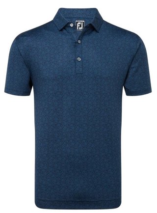 FootJoy Painted Floral Lisle męskie polo, granatowe