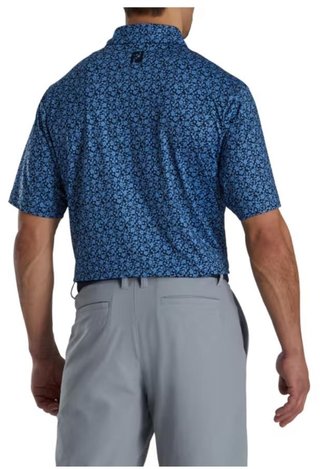 FootJoy Painted Floral Lisle męskie polo, granatowe