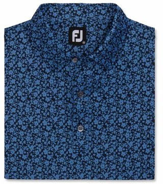 FootJoy Painted Floral Lisle męskie polo, granatowe