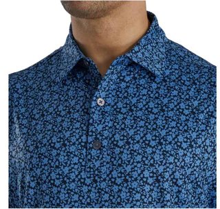 FootJoy Painted Floral Lisle męskie polo, granatowe