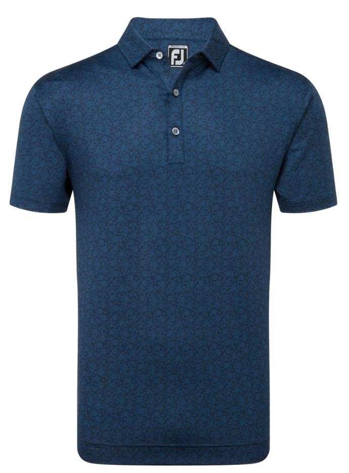 FootJoy Painted Floral Lisle męskie polo, granatowe
