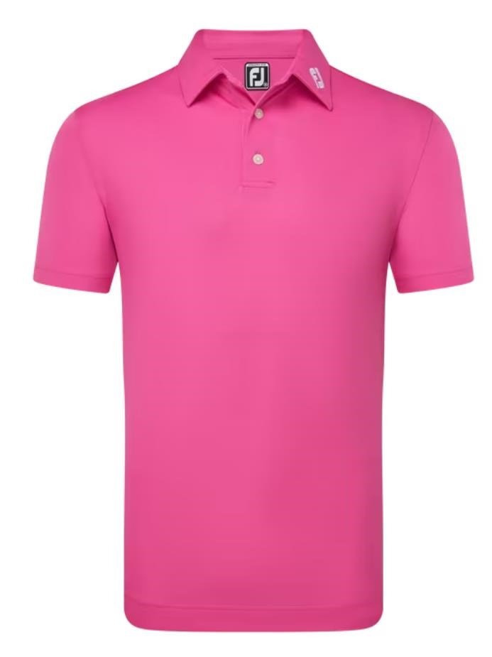 FootJoy Stretch Pique Solid Athletic Fit męskie polo, różowe