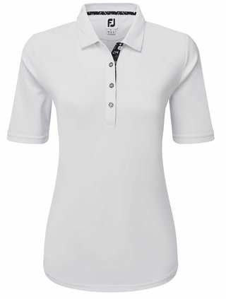 FootJoy 1/2 Sleeve Solid Pique damskie polo, białe