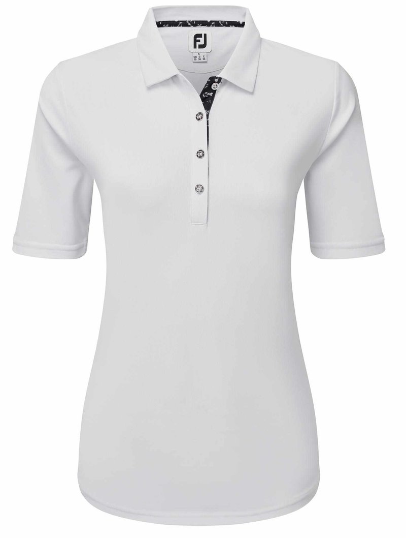 FootJoy 1/2 Sleeve Solid Pique damskie polo, białe