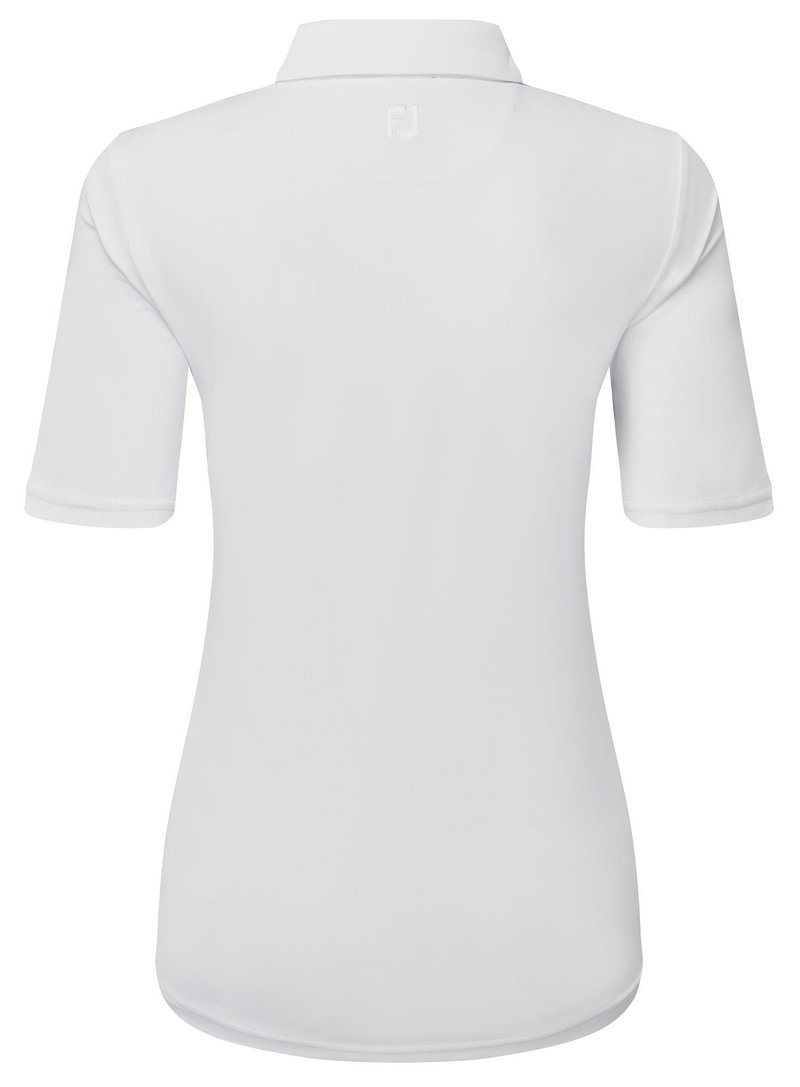 FootJoy 1/2 Sleeve Solid Pique damskie polo, białe