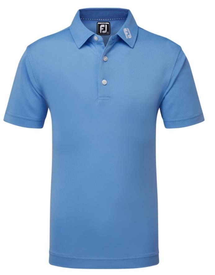 Footjoy Stretch Pique Solid dziecięce polo, niebieskie