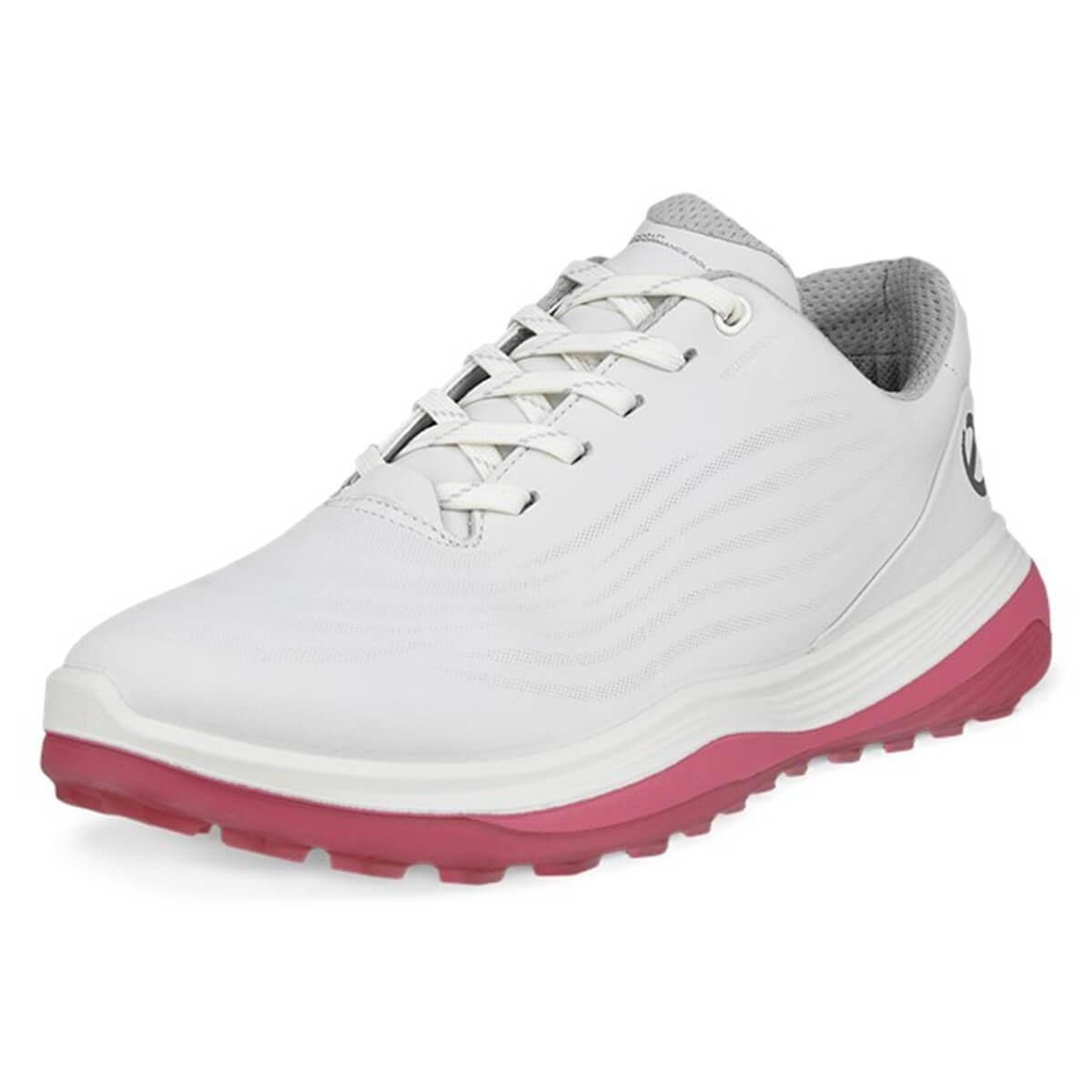 Ecco LT1 Waterproof damskie buty golfowe, biało/różowe