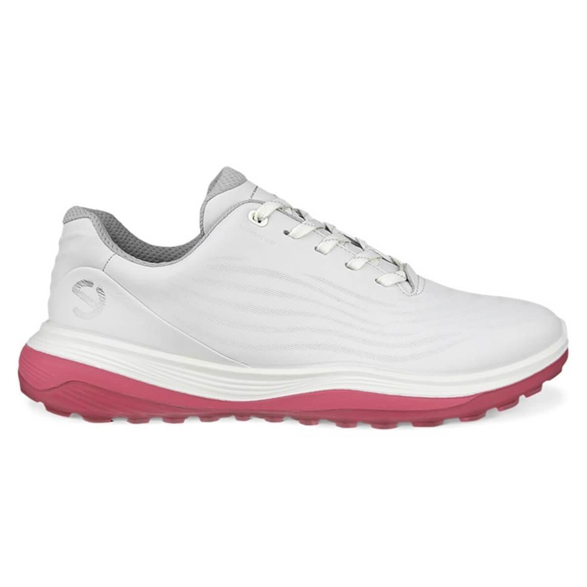 Ecco LT1 Waterproof damskie buty golfowe, biało/różowe