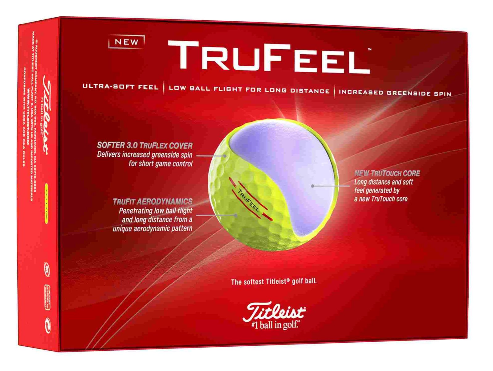 Titleist TruFeel piłki golfowe, żółte, 12 szt.