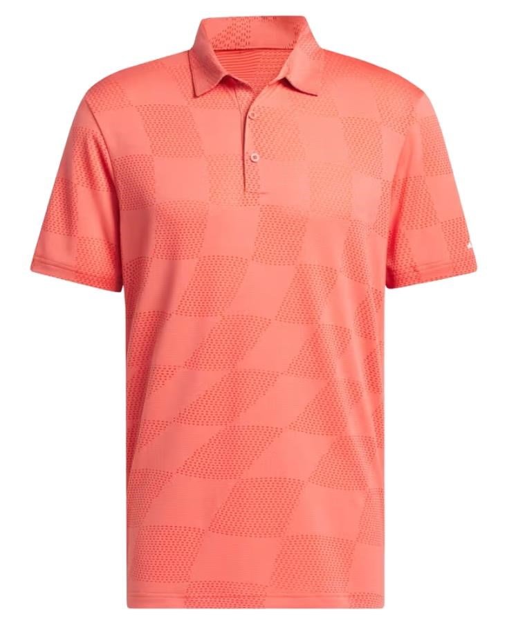 Adidas Textured męskie polo, preloved scarlet