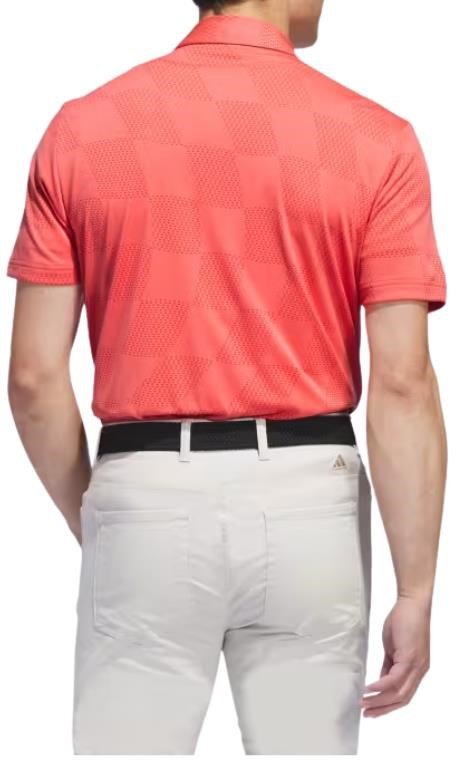 Adidas Textured męskie polo, preloved scarlet