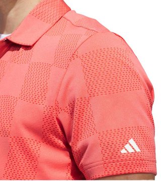 Adidas Textured męskie polo, preloved scarlet