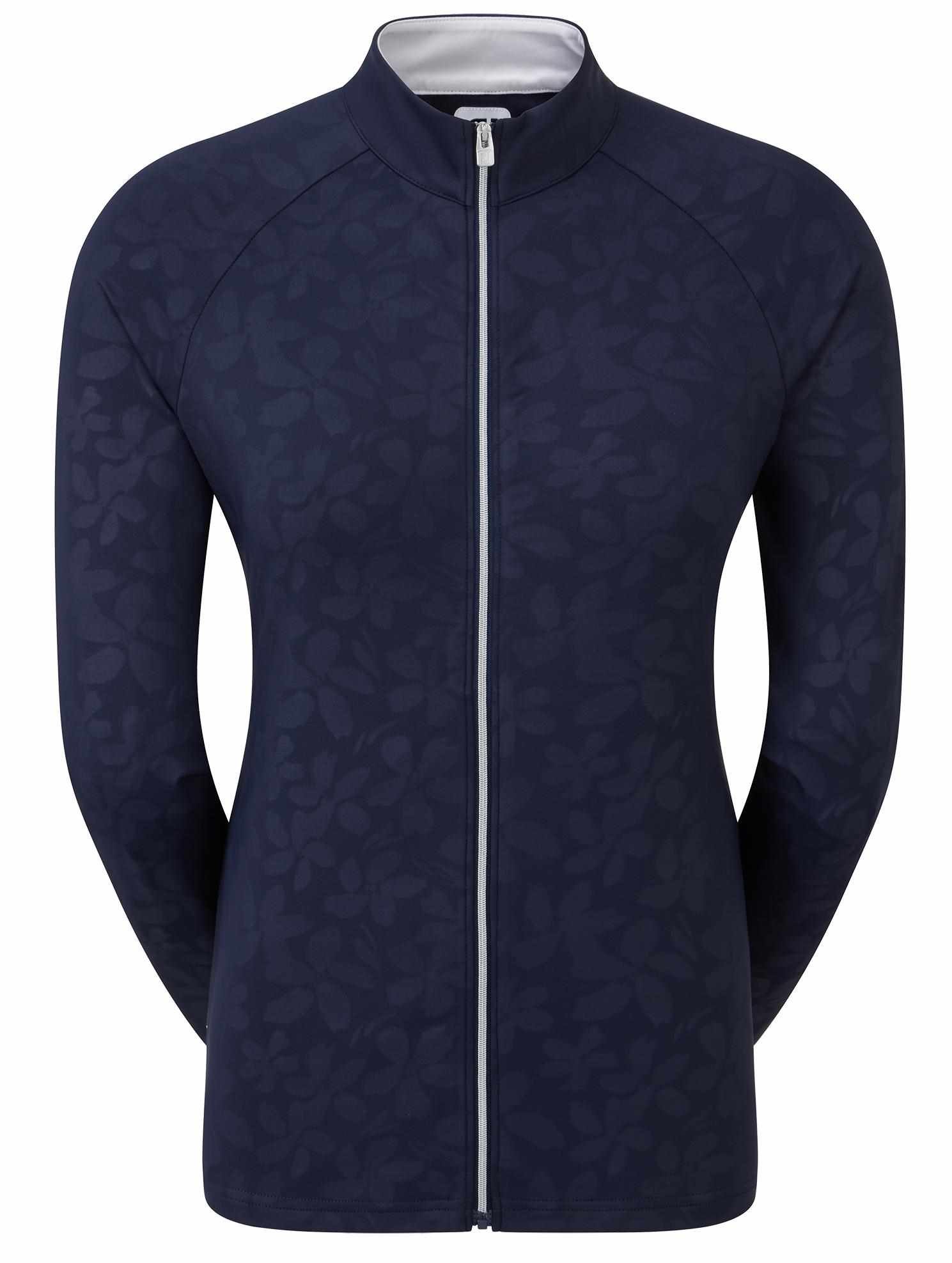 FootJoy Floral Embossed Midlayer damska bluza, granatowa
