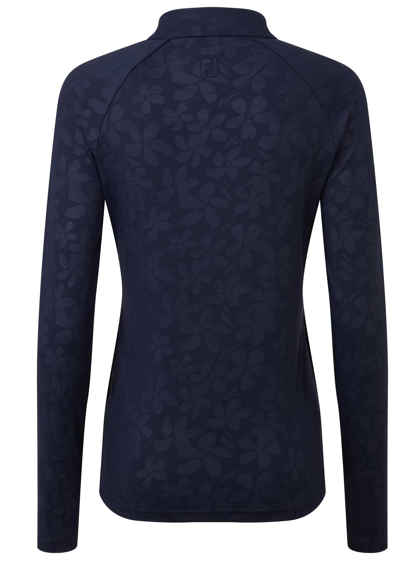 FootJoy Floral Embossed Midlayer damska bluza, granatowa