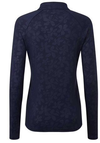 FootJoy Floral Embossed Midlayer damska bluza, granatowa