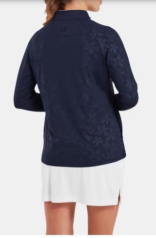 FootJoy Floral Embossed Midlayer damska bluza, granatowa
