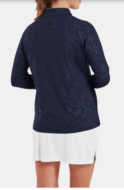 FootJoy Floral Embossed Midlayer damska bluza, granatowa