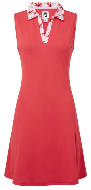 FootJoy Floral Trim sukienka golfowa, czerwona