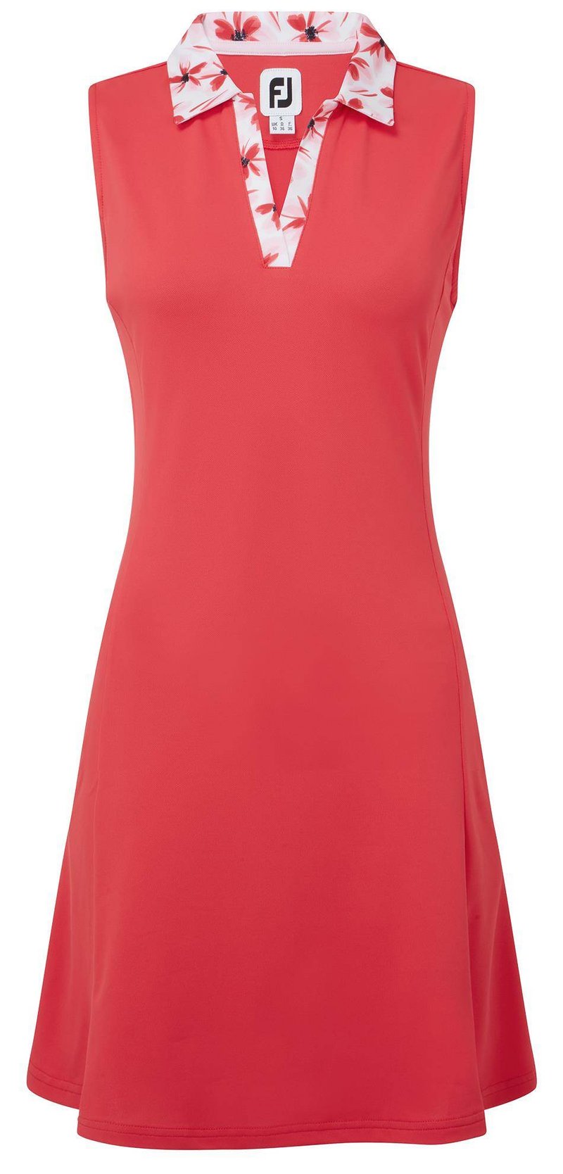 FootJoy Floral Trim sukienka golfowa, czerwona