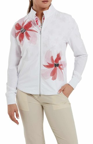 FootJoy Lightweight Full-Zip damska kurtka, biało/różowa