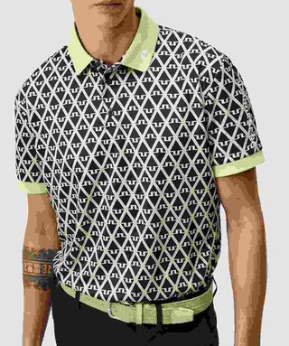 J.Lindeberg Tour Tech Regular Fit Print męskie polo, JL Navy