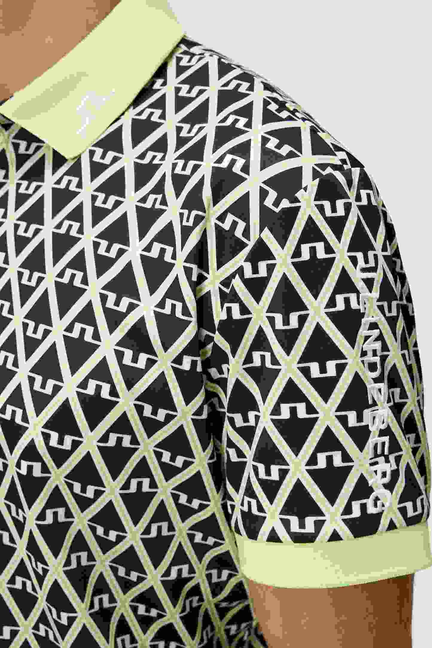 J.Lindeberg Tour Tech Regular Fit Print męskie polo, JL Navy