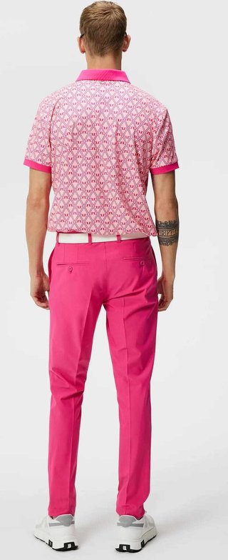 J.Lindeberg Tour Tech Regular Fit Print męskie polo, geo powder pink