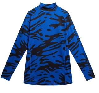 J.Lindeberg Aello Soft Print męska koszulka kompresyjna, niebiesko/czarna