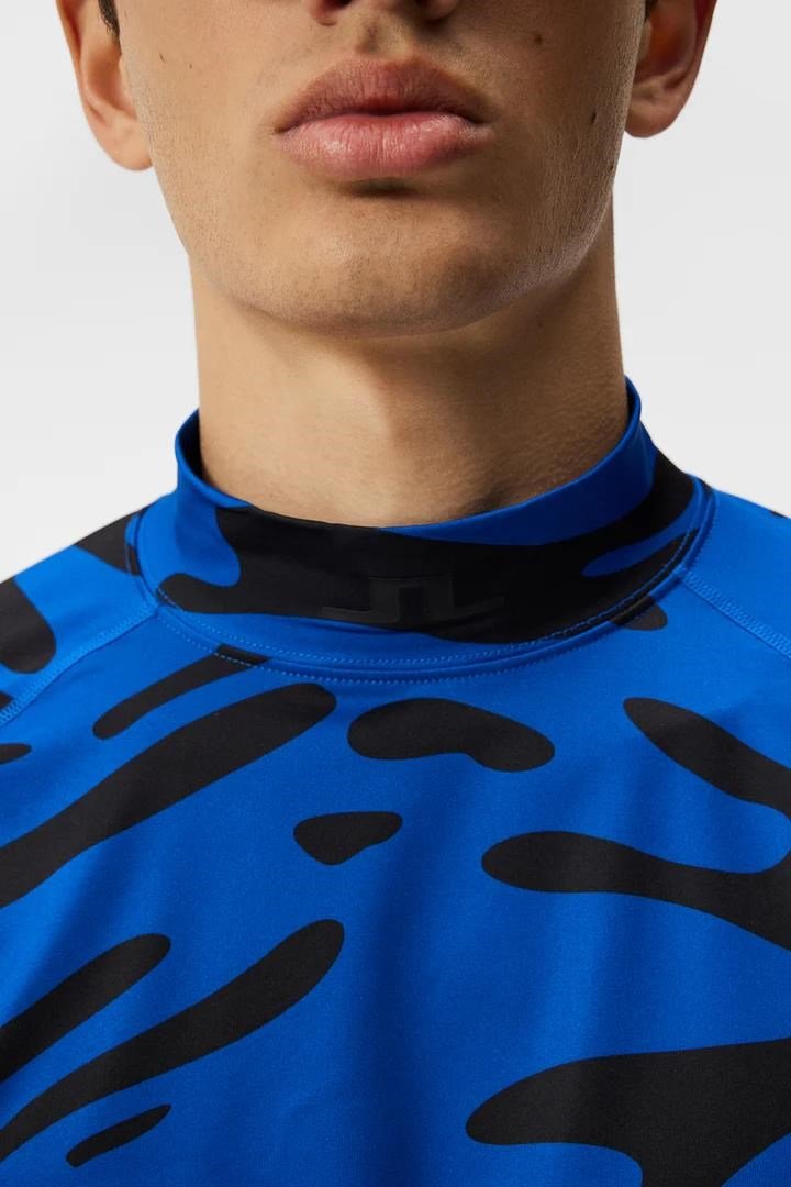 J.Lindeberg Aello Soft Print męska koszulka kompresyjna, niebiesko/czarna