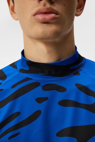 J.Lindeberg Aello Soft Print męska koszulka kompresyjna, niebiesko/czarna