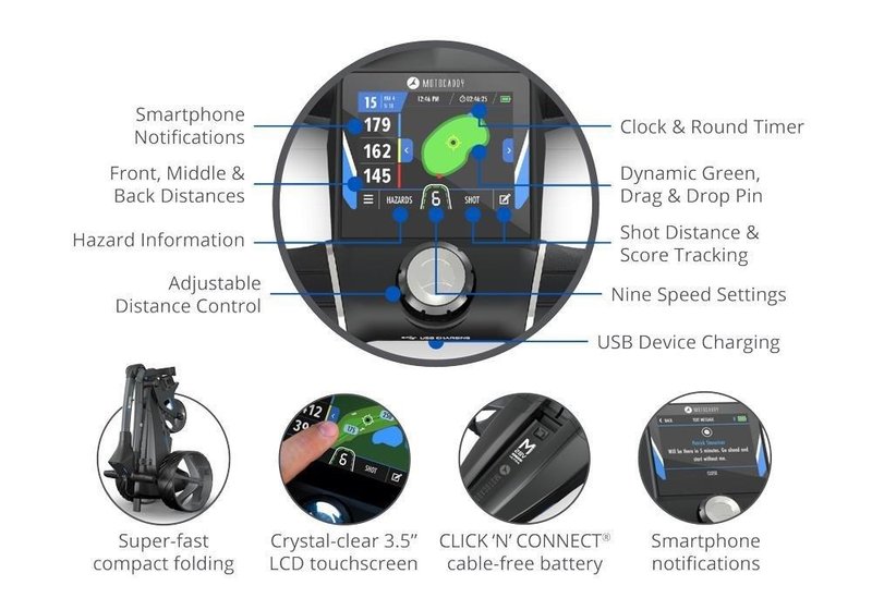 Motocaddy M5 GPS wózek elektryczny, 18+ akumulator