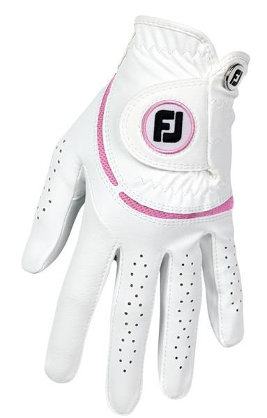 FootJoy WeatherSof damska rękawiczka golfowa, biało/różowa