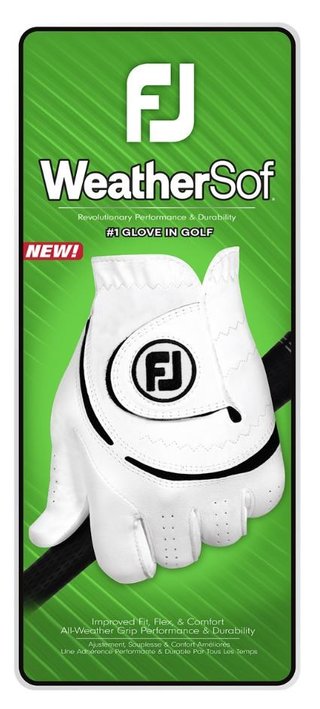 FootJoy WeatherSof męska rękawiczka golfowa, biało/czarna