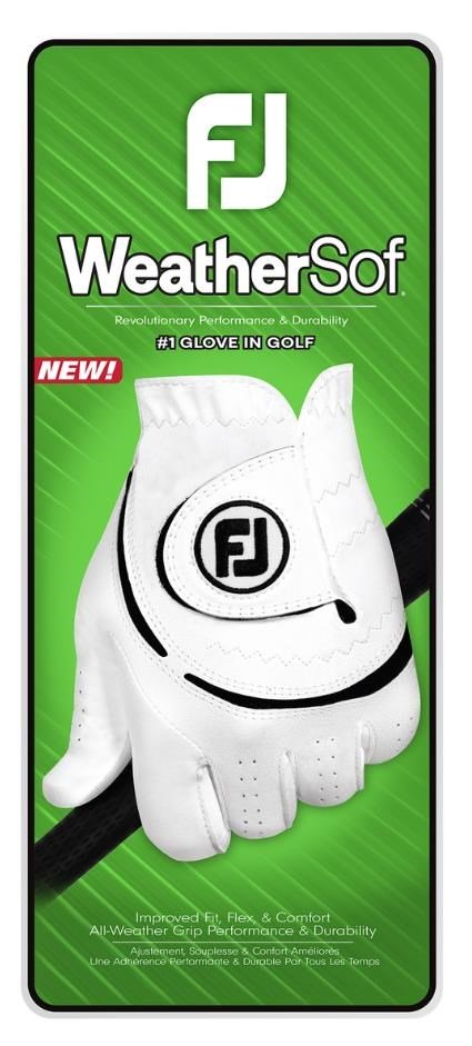 FootJoy WeatherSof męska rękawiczka golfowa, biało/czarna