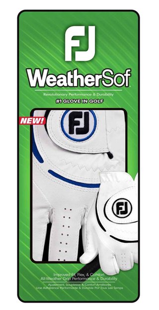 FootJoy WeatherSof męska rękawiczka golfowa, biało/niebieska