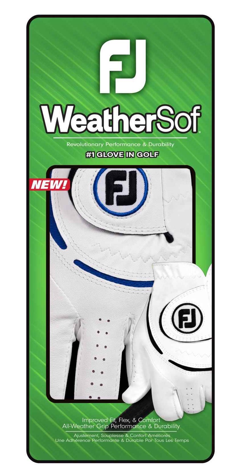 FootJoy WeatherSof męska rękawiczka golfowa, biało/niebieska