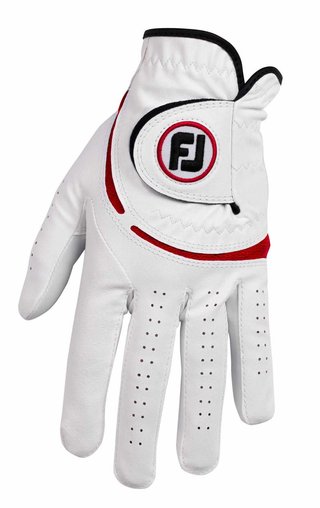 FootJoy WeatherSof męska rękawiczka golfowa, biało/czerwona