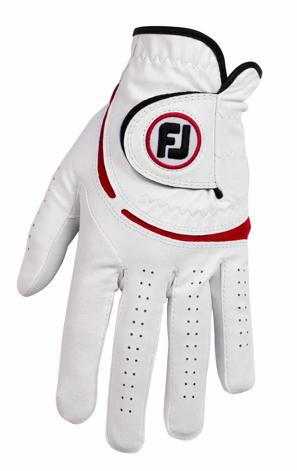 FootJoy WeatherSof męska rękawiczka golfowa, biało/czerwona