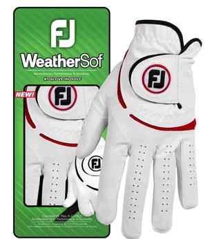 FootJoy WeatherSof męska rękawiczka golfowa, biało/czerwona