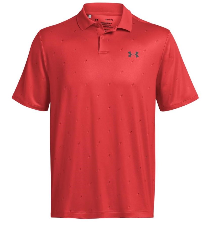 Under Armour Performance 3.0 Printed męskie polo, czerwone