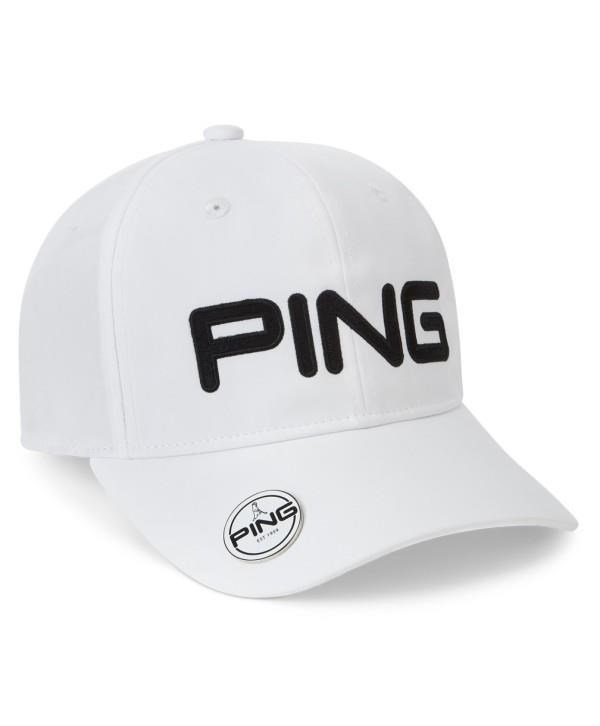 PING Ball Marker męska czapka z daszkiem, biała - 3 PACK
