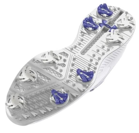 Under Armour Charged Breathe 2 damskie buty golfowe, white/starlight/metallic silver