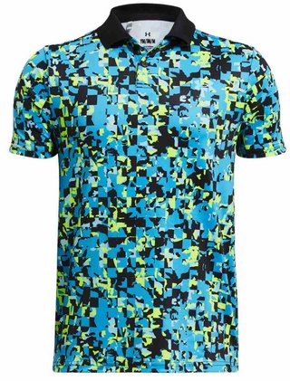 Under Armour Matchplay Printed dziecięce polo, capri/high-vis yellow/black
